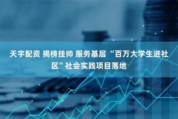 天宇配资 揭榜挂帅 服务基层 “百万大学生进社区”社会实践项目落地