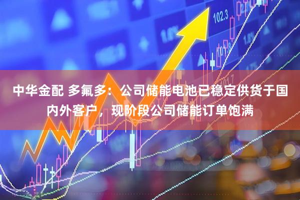 中华金配 多氟多：公司储能电池已稳定供货于国内外客户，现阶段公司储能订单饱满