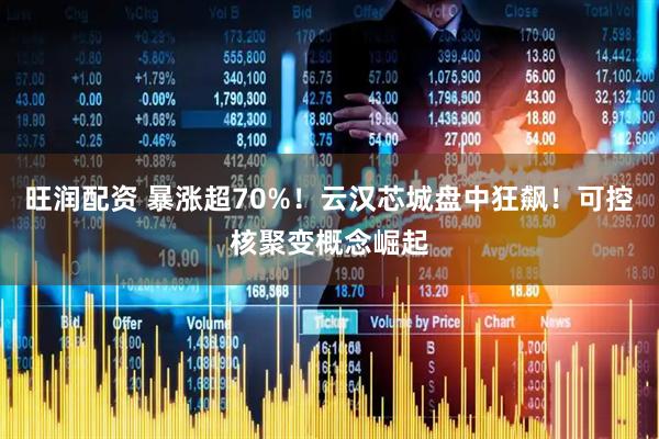 旺润配资 暴涨超70%！云汉芯城盘中狂飙！可控核聚变概念崛起